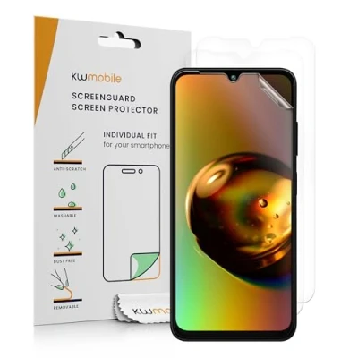 Abbildung von kwmobile 3X Displayschutzfolie kompatibel mit Samsung Galaxy A05s Folie klare Schutzfolien Set in transparent