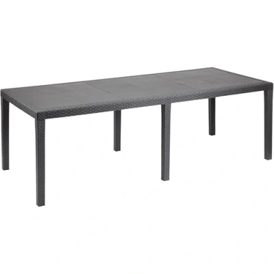 Abbildung von Rechteckiger ausziehbarer Gartentisch, Made in Italy, Farbe Anthrazit, Maße 150 x 72 90 cm (ausziehbar bis 220 cm)