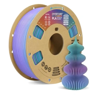 Abbildung von OVERTURE PLA Filament 1,75 mm, 1 kg Spule (2,2 lbs), Maßgenauigkeit +/ 0,03 für 3D Drucker (Northern Lights)
