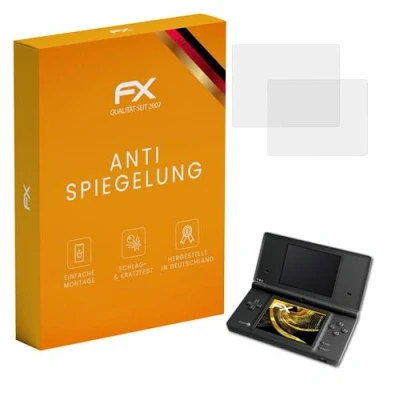 Abbildung von atFoliX Panzerfolie kompatibel mit Nintendo DSi Schutzfolie, entspiegelnde und stoßdämpfende FX Folie (3er Set)