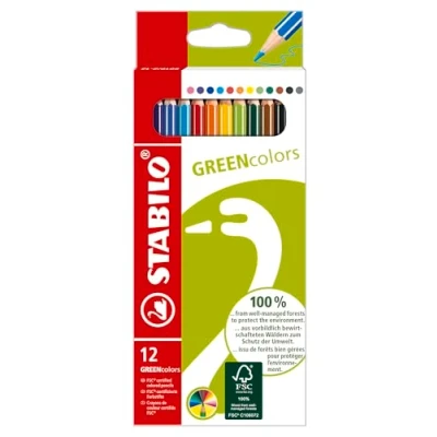 Abbildung von Umweltfreundlicher Buntstift STABILO GREENcolors 12er Pack mit 12 verschiedenen Farben