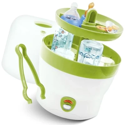Abbildung von Babyruf BS 29b Sterilisator für Babyflaschen Dampfsterilisator &amp; Vaporisator bis zu 6 Flaschen Einfache Bedienung Baby Erstausstattung Neugeborene Flaschenreiniger Zubehör weiß