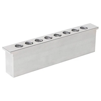 Abbildung von neoLabLine Aluminium Einsatz für 8 x 5ml Eppendorf Reaktionsgefäße, Groß, Silber, 235mm 30mm 60mm