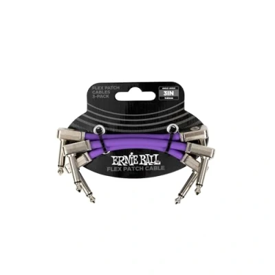 Abbildung von Ernie Ball Flex Patch Kabel 8 cm Lila 3er Pack