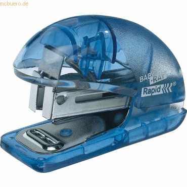 Abbildung von Rapid Mini Heftgerät Baby Ray (Kunststoff, 10 Blatt, Blisterverpackung, transparent) blau