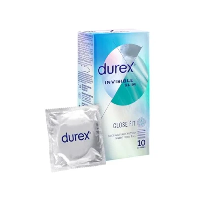 Abbildung von Durex Invisible Kondome â“ extra dünn für intensives Empfinden beim gemeinsamen Liebesspiel (Close Fit 10)