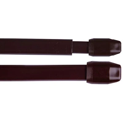 Abbildung von Gardinenstange Bistrostange (braun) als 2er Pack ausziehbar, inkl. Selbstklebehaken (110 150 cm)