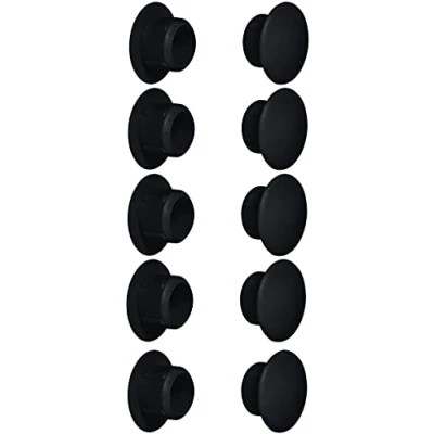 Abbildung von cyclingcolors 10x Abdeckkappen Kunststoff Blindbohrung Stopfen Blindstopfen Abdeckung Möbel (Ø10mm/Schwarz RAL 9005)