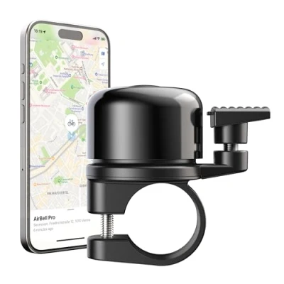 Abbildung von AirBell Pro Fahrradklingel mit integriertem Tracker für Apple Find My Netzwerk, AirTag Alternative