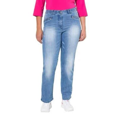 Abbildung von Ulla Popken Regular fit Jeans Mony Vintage Look konisches Bein Stretch