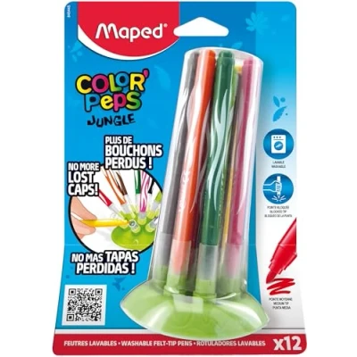 Abbildung von Maped M845445 Filzstifte Color Peps Jungle Innovation, 12 Stück auf Stiftehalter