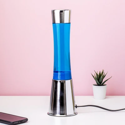 Abbildung von Lavalamp Zilver Met Blauwe Vloeistof En Navy Lava