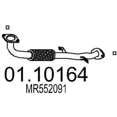 Abbildung von MTS 01.10164 Abgasrohr 990 vorne für Mittelschalldämpfer MITSUBISHI: Space Star