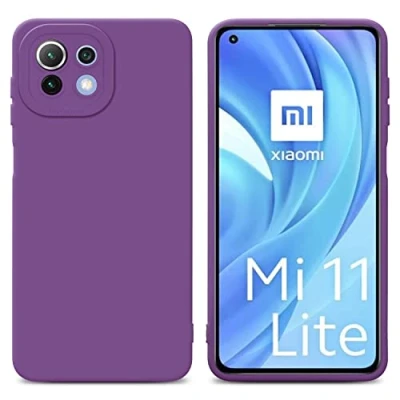 Abbildung von Cadorabo Hülle kompatibel mit Xiaomi Mi 11 LITE (4G 5G) NE Schutzhülle TPU Silikon Case Liquid Design Kameraschutz Slim für in Lila