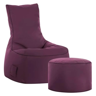 Abbildung von SITTING POINT only by MAGMA Sitzsack Set Scuba Swing + Hocker aubergine