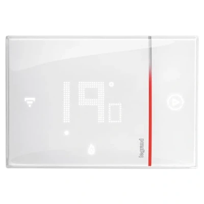 Abbildung von LEGRAND Smarther Thermostat mit Netatmo verbunden Aufputz Weiß 49040