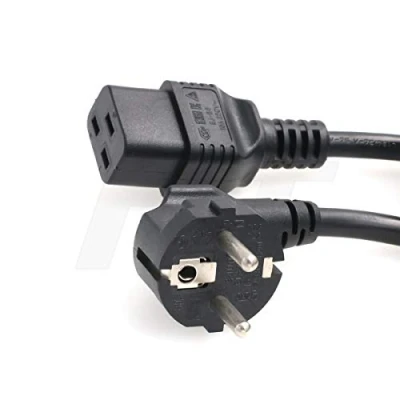 Abbildung von HangTon Netzkabel Rechtwinkliger Euro Schuko Stecker auf IEC320 C19 Buchse 16A 250V 3 poliges Kabel (6ft, eu c19)