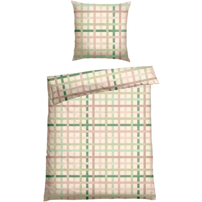 Abbildung von Schiesser Bettwäsche &quot;Luiza aus weicher Baumwolle mit hübschem Karomuster&quot;, (2 tlg.), MADE IN GREEN by OEKO TEX