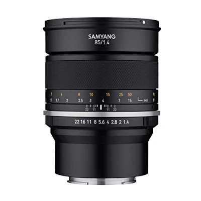 Abbildung von Samyang 22993 MF 85mm F1,4 MK2 Sony E Porträt Objektiv manueller Fokus für Vollformat und APS C Festbrennweite Mount, 2 Generation A7S, A7 III, A7R A6400, IV, A6600, A9 II