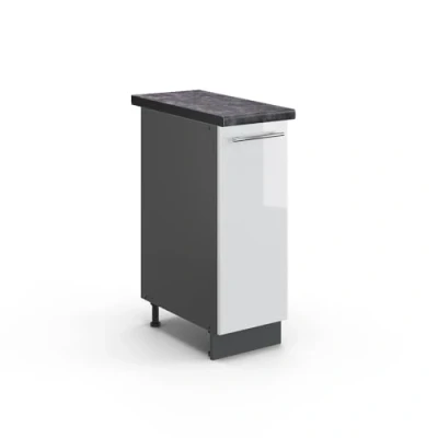 Abbildung von Vicco Apothekerschrank Fame Line, Weiß Hochglanz/Anthrazit, 30 cm, AP Anthrazit