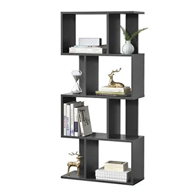Abbildung von [en.casa] Bücherregal Brattahlid 130 x 60 24 cm Regal mit 4 Fächern und Ablagen Standregal Medienregal Aktenregal Aufbewahrung Dunkelgrau