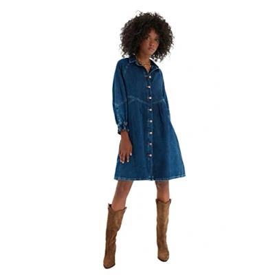 Abbildung von Trendyol Midikleid (1 tlg) Drapiert/gerafft