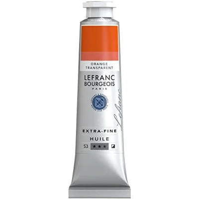 Abbildung von Lefranc Bourgeois 405052 extra feine Ölfarbe in Künstlerqualität aus hochwertigen Pigmenten, lebendige Farben, hohe Lichtechtheit, 40ml Tube Transparentorange