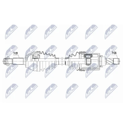 Abbildung von NTY NPW NS 098 Antriebswelle Vorderachse links 695 Schaltgetriebe NISSAN: Juke