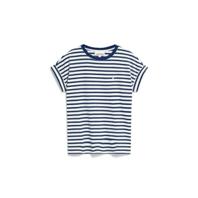 Abbildung von Armedangels Idaara Stripes Tshirt print, Damen, Größe: Medium, White faded indigo