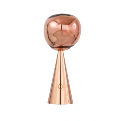 Abbildung von Tom Dixon LED Akku Tischlampe Melt, kupferfarben, Höhe 28 cm
