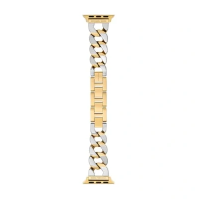 Abbildung von Michael Kors Damenband Apple Watch 38 mm 40 41 42 44 45 Edelstahl zweifarbig, MKS8072E