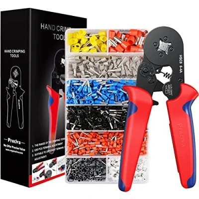 Abbildung von Crimpzange Set, Preciva Aderendhülsenzange mit 1200 Aderendhülsen Set I selbsteinstellend [Für 0,25 10mm²] Krimpzange, Crimpzangen, Crimp Zange, Presszange