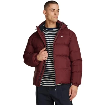 Abbildung von Tommy Jeans Essential Jacket Daunenjacke, Herren, Größe: XL, Deep rouge