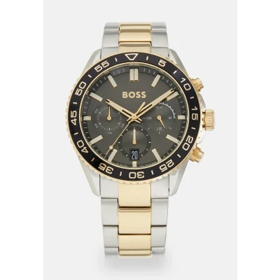 Abbildung von BOSS Runner Chronograph silvercoloured/goldcoloured, Herren, Größe: One Size, Silver coloured/gold coloured