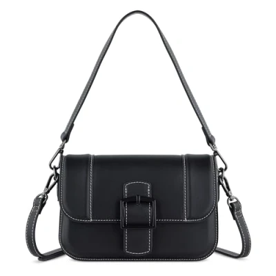 Abbildung von bugatti Zita Schultertasche mit Flap und zwei austauschbaren Schulterriemen, schwarz