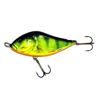Abbildung von Salmo Slider Jerkbait Wobbler, Farben:Real Hot Perch, Länge/Gewicht/Laufverhalten/Tauchtiefe:7cm / 21g sinkend 1.0 0.5m