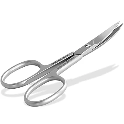 Abbildung von Nagelschere aus Solingen mit einseitiger Mikroverzahnung Made in Germany Edelstahl Rostfrei Fußnagelschere Extra Scharfer und leicht gebogener Schnittfläche für Maniküre Pediküre 9,5 cm