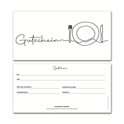 Abbildung von Frank Paperman Geschenkkarte Gutschein Restaurant als Geschenkkarten, Gastronomie, Gutscheinkarten, Geschenkgutschein zum Ausfüllen, Überraschung, Danke