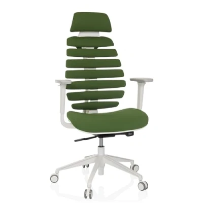 Abbildung von hjh OFFICE Profi Bürostuhl Ergo LINE W Drehstuhl mit ergonomisch geformter Rückenlehne inkl. Lordosenstütze, Dunkelgrün