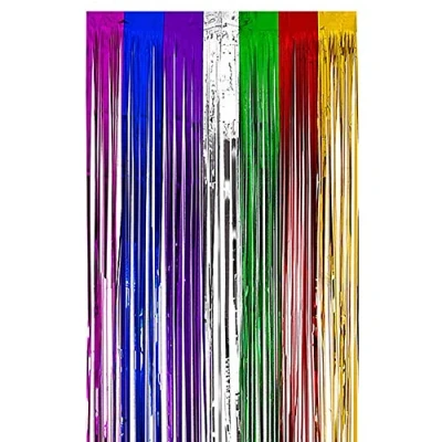 Abbildung von TRIXES Regenbogen Folienvorhang Partyhintergrund Dekoration Tür Lametta Foto Requisite Vorhang LGBT Gay Pride Themenparties Bunt 1,9 x 0,9 Meter