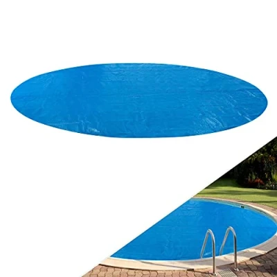Abbildung von Arebos Pool Solarabdeckplane rund Ø 5 m Blau Solarplane Stärke 400 µm Solarfolie zuschneidbar Poolheizung Wassererwärmung Wärmeplane