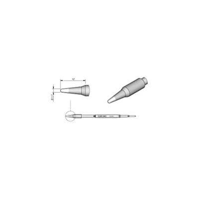 Abbildung von JBC Lötspitze Serie C245, Rundform, C245943/Ø 1,7 mm, gerade C245943 (Lötkartusche Lötpatrone Loetspitze Loetkartusche Loetpatrone 2245 2045 bleifrei)