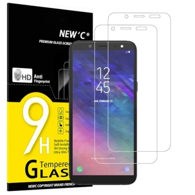 Abbildung von NEW&#039;C 2 Stück, Panzer Schutz Glas für Samsung Galaxy A6, Frei von Kratzern, 9H Härte, HD Displayschutzfolie, 0.33mm Ultra klar, Ultrabeständig