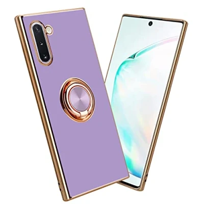 Abbildung von Cadorabo Hülle kompatibel mit Samsung Galaxy Note 10 Schutzhülle TPU Silikon Case Ring Design Kameraschutz Slim Kratzfest Weiche Gummi Rundumschutz für in Lila