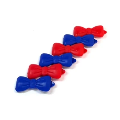 Abbildung von Hunde Haarspange gemischt rot 8 + blau 1