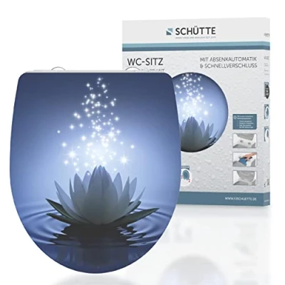 Abbildung von Schütte WC Sitz &quot;Water Lily&quot;, Duroplast, mit Absenkautomatik und Schnellverschluss, High Gloss