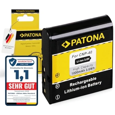 Abbildung von PATONA Akku NP 20 Ersatz für Casio NP20 Batterie Kompatibel mit Exilim EX S1 S3 S20 S100 S500 S600 S880 Z4 Z8 Z70 Z77