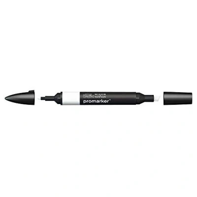 Abbildung von Winsor &amp; Newton 0203375​ ProMarker Professioneller Layoutmarker 2 Spitzen, fein und breit für Zeichnungen, Design Layouts Eis Grau 00