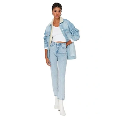 Abbildung von TRENDYOL Damen Bootcut &amp; Flared Jeans, Blau, 34 EU