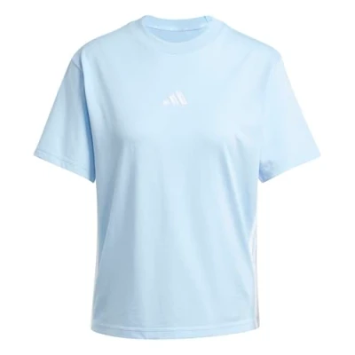 Abbildung von adidas Damen Essentials 3 Stripes Cotton T Shirt, Glow Blue/White, XXL